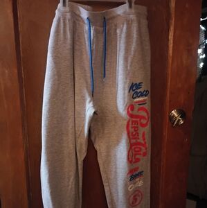 Pepsi Gray Jersey Cola Sweatpants with Blue Drawstring
